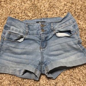 Light wash denim shorts